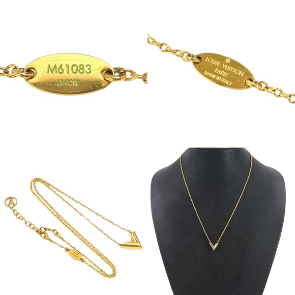 Louis Vuitton Essential V Gold Metal necklace - Picture 1 of 5
